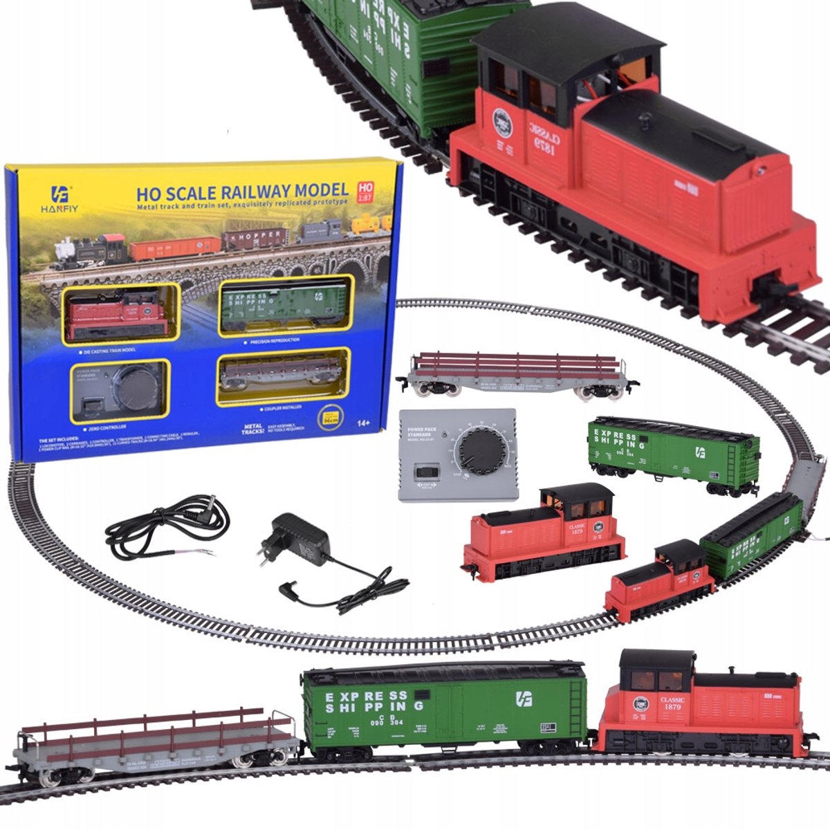 Klassieke elektrische trein H0 1:87 met regeleenheid