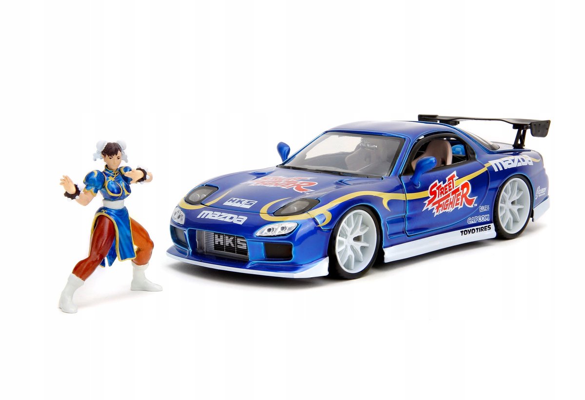 Jada Street Fighter Mazda RX-7 1:24 met Chun-Li figuur - Nieuw