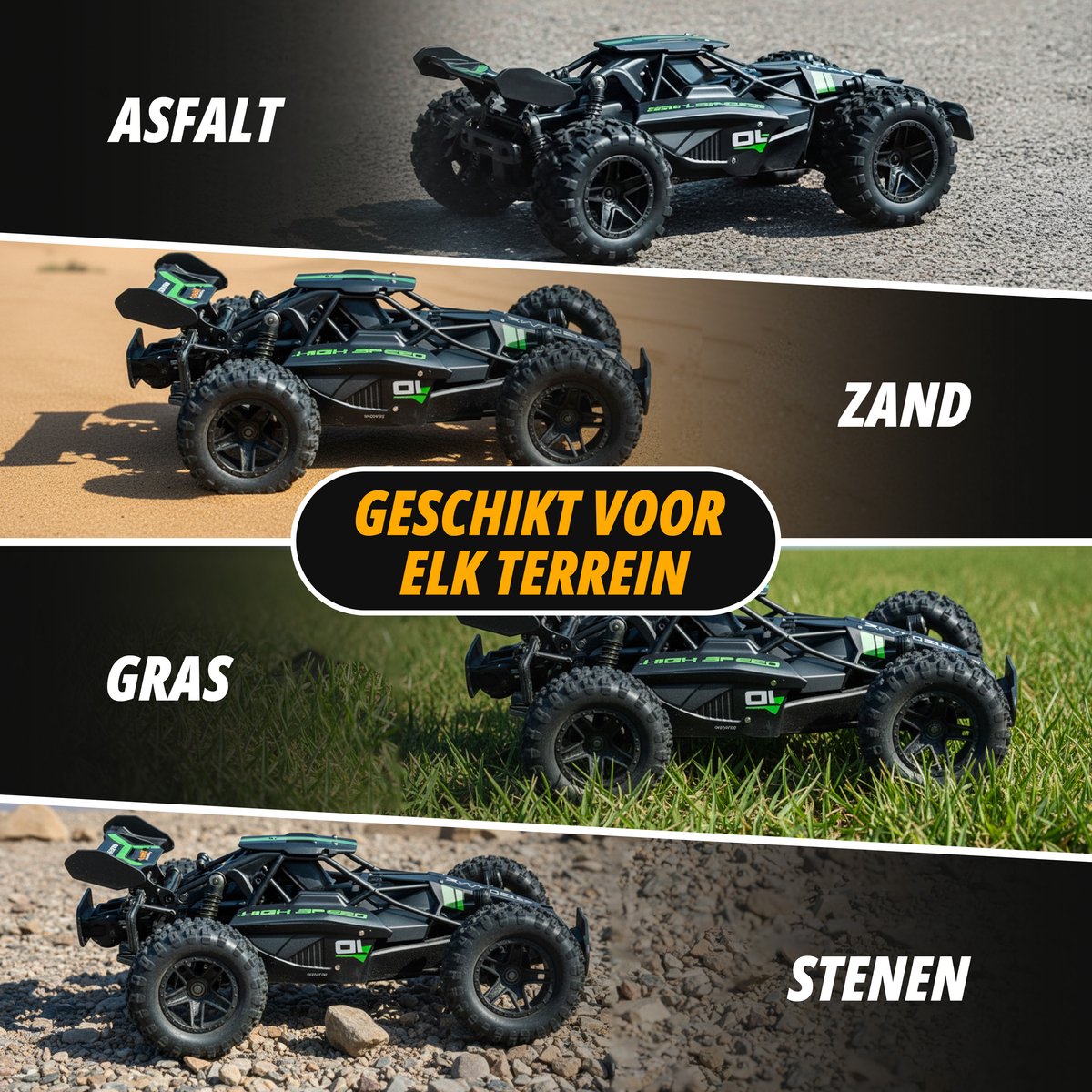 Revvix Bestuurbare Auto - RC Auto - Afstandsbestuurbare auto - Radiografisch bestuurbare auto - Race auto afstandbestuurbaar - RC Drift Car - Offroad Buggy - 2 Accu's - 15 km/u - Buiten - voor Jongens & Volwassenen — afbeelding 7