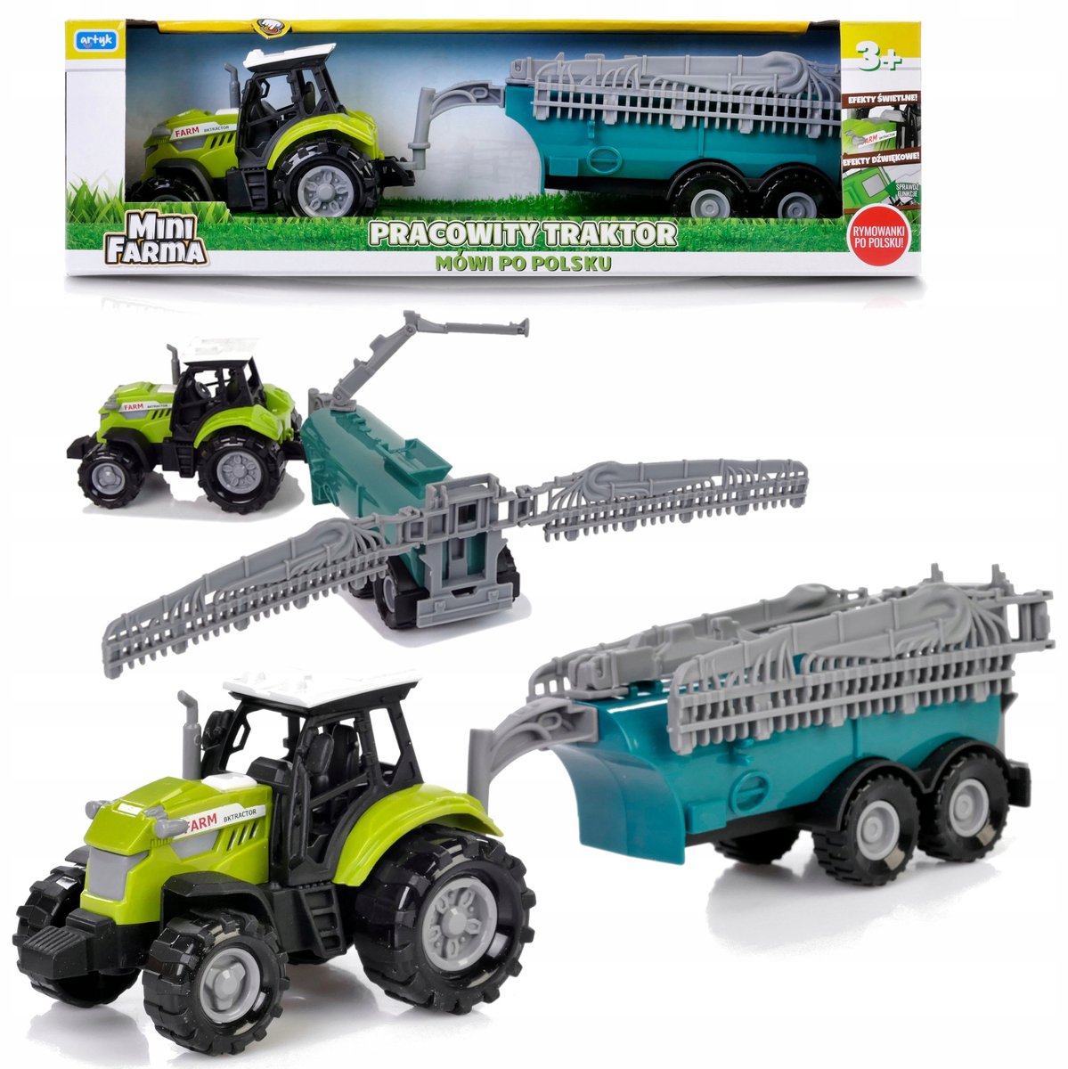 Artyk Werkende Tractor met Spuit Mini Boerderij Geluid & Licht 3+