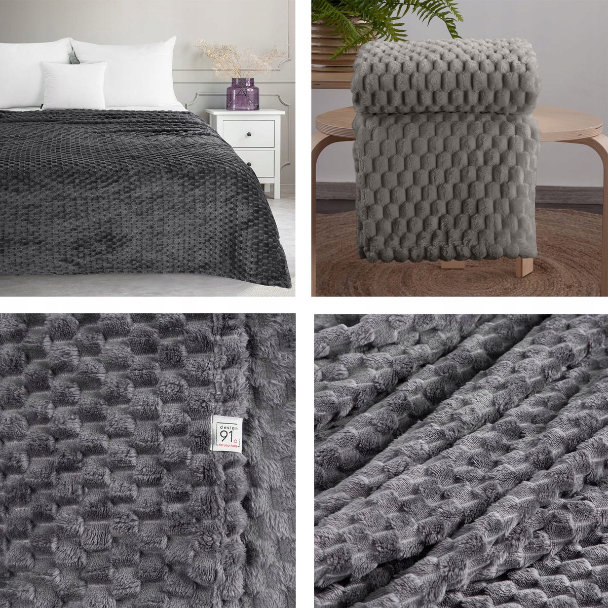 Plaid met 3D-effect CINDY6 - Stal 150x200 cm