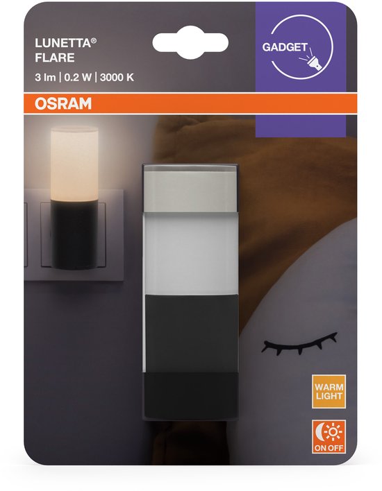 OSRAM Lunetta Backlight Flare Black, mobiele lamp, 0,20 W, 3 lm, warm wit, nachtlamp met bewegingsmelder, dag/nachtsensor, voor gebruik binnenshuis van Merkloos — afbeelding 4
