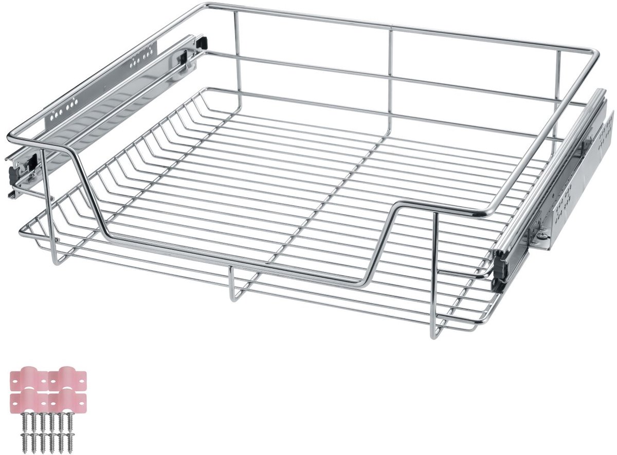 tectake® Telescopische Lade - Schuiflade - Keukenkast Organizer - Keukenrek - Keukenlade - 60 cm Breed - Draagkracht 25kg
