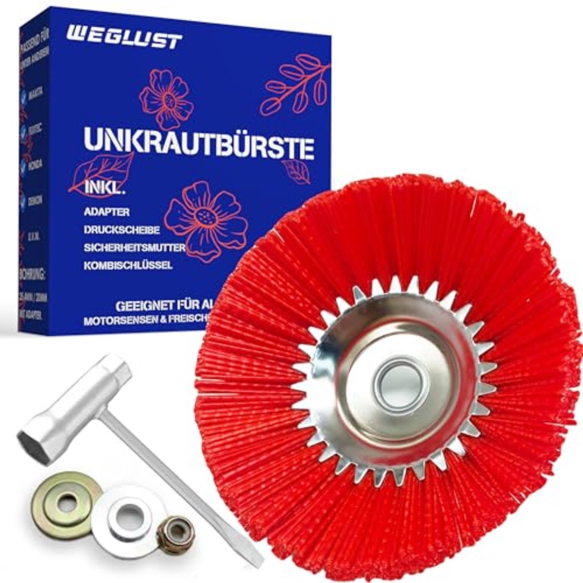 Nylon Onkruidborstel voor Bosmaaier 200 x 25,4 mm met Draadborstel