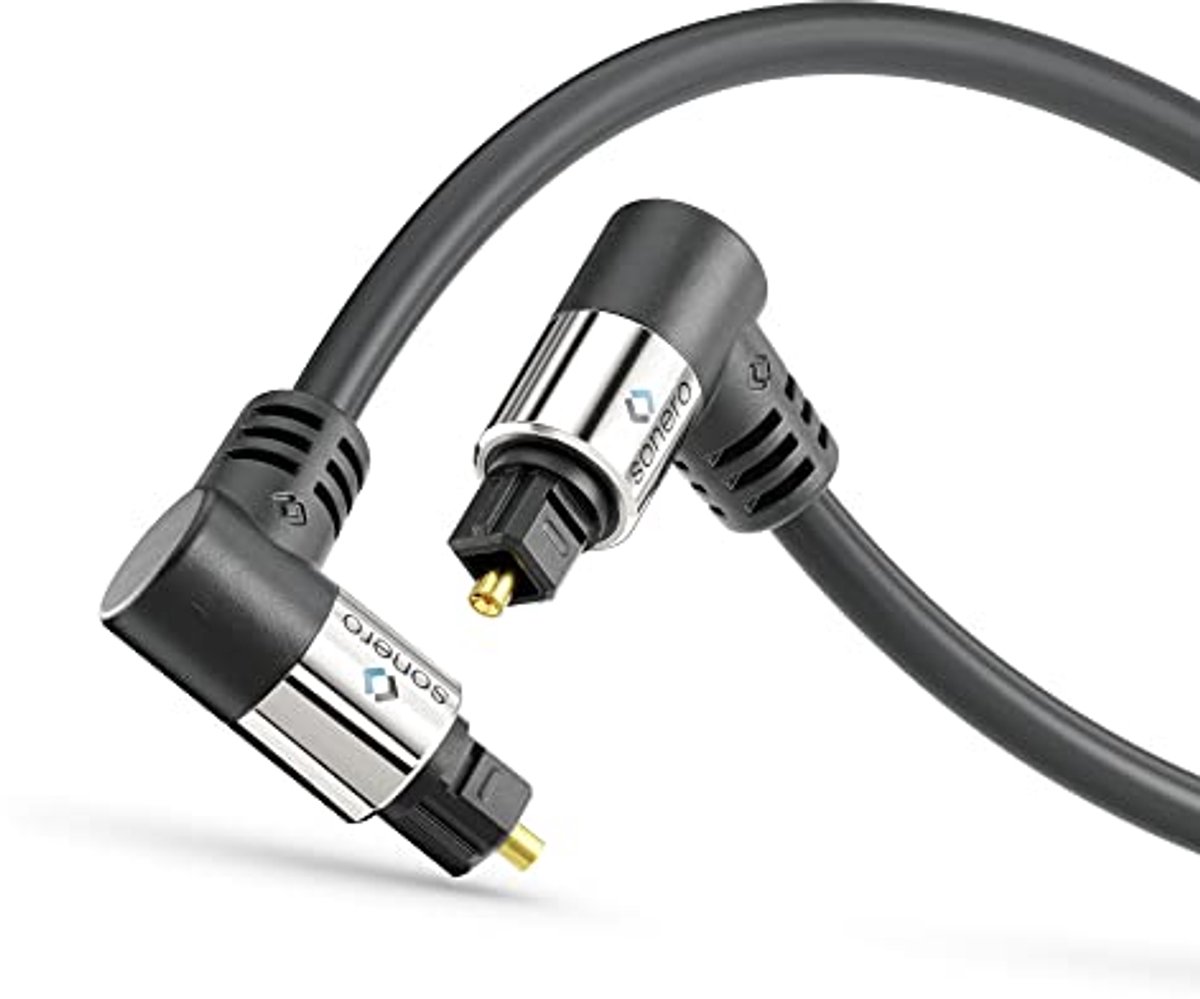 Premium Optische Toslink-kabel - 3,00 m, Vergulde Contacten, 360° Draaibare Stekker, Zwart