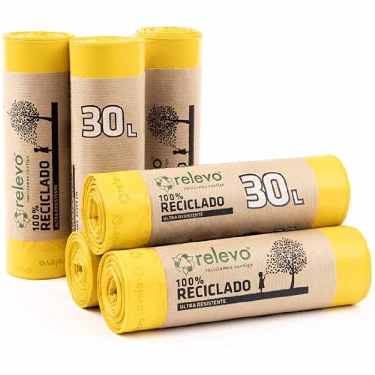 Gerecycled Vuilniszakken - Extra Sterk, 30L, 90 Stuks