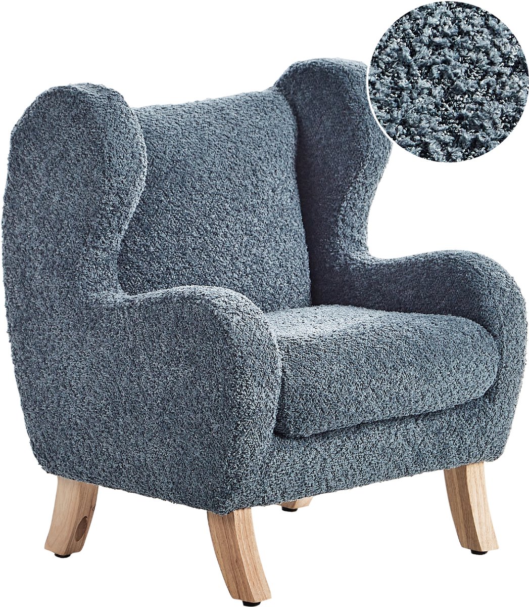 BELIANI FARUM - Kinderfauteuil - Donkerblauw - Bouclé