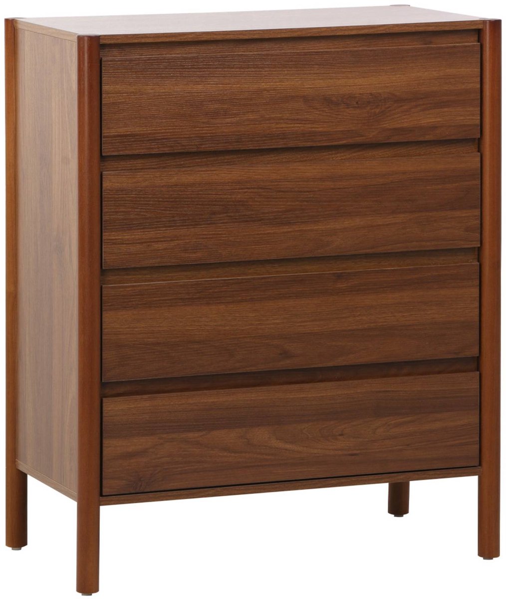 sweeek Ladekast houteffect 4 lades 80cm - harmony Walnoot