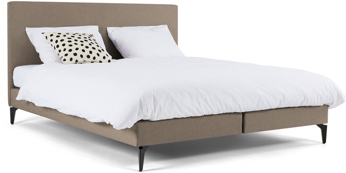 Maxi Boxspring Cisano met Silver Pocket Deluxe Foam matras - 160 x 200 cm - taupe