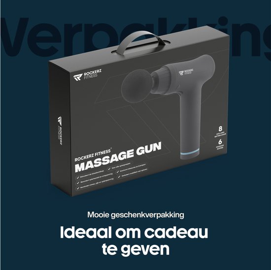 Rockerz Massage Gun - Massage gun professioneel - Massage pistool - 6 opzetstukken - 30 snelheden - Inclusief koffer - Krachtig - Draadloos