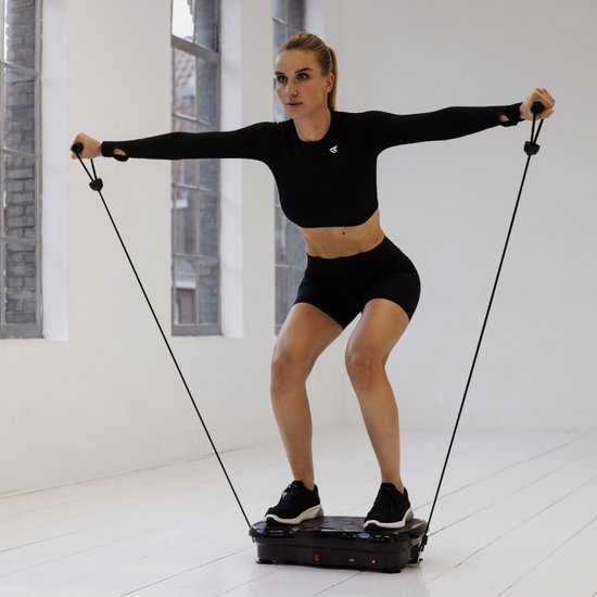 Rockerz Fitness® - Plaque vibrante - Plaque vibrante fitness - Powerplate - Bandes élastiques incluses - Avec musique Bluetooth