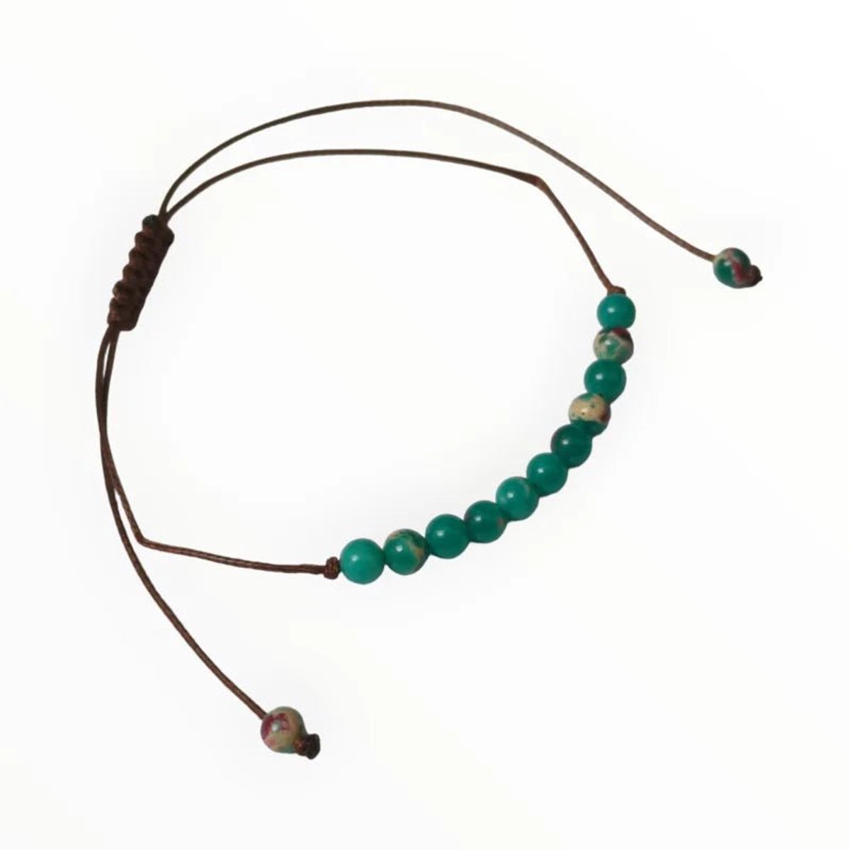 Aramat Jewels - verstelbare natuursteen armband - Groene jaspis- Dames