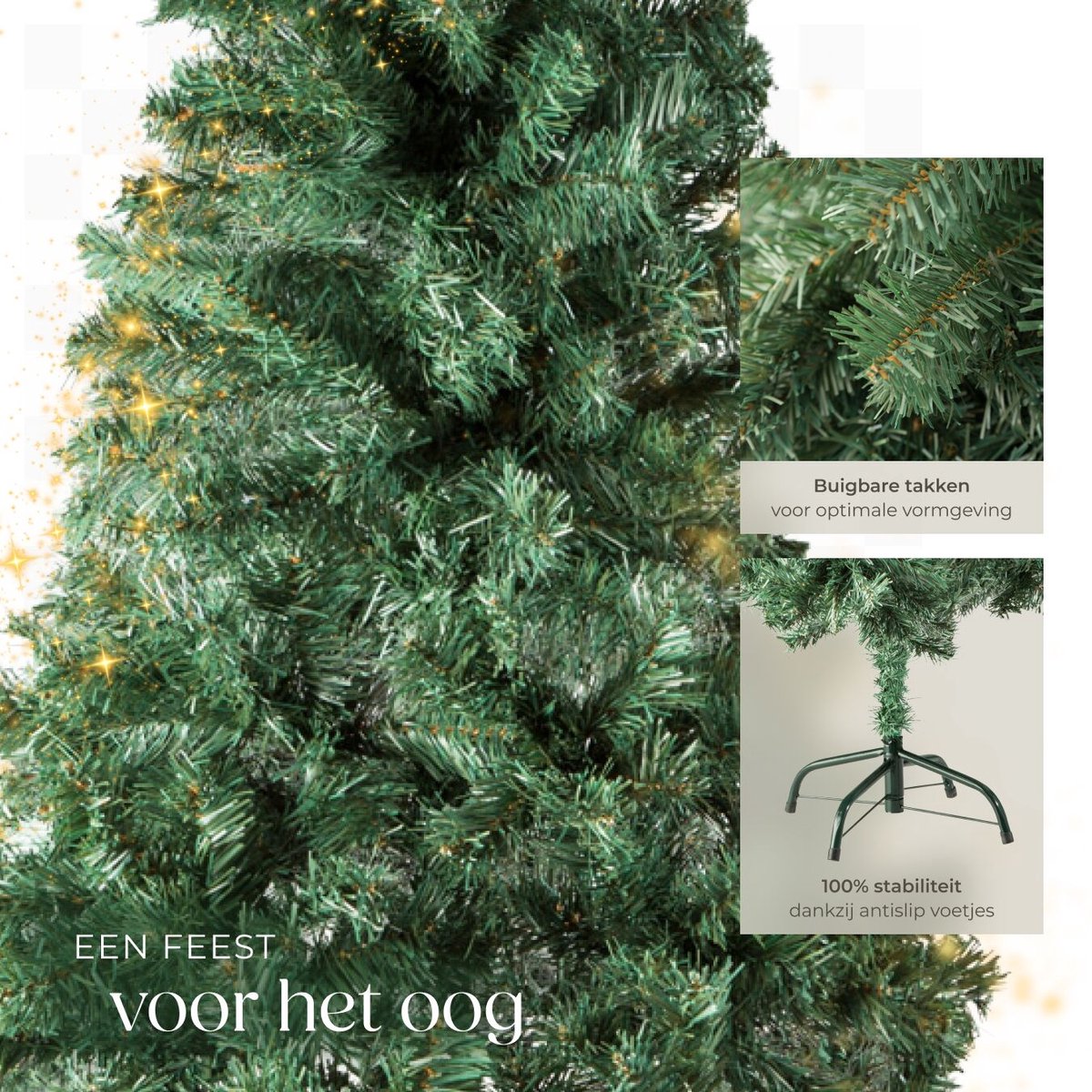 tectake® Kunstkerstboom - Levensecht met flexibele takken - Volumineus - Stabiel en eenvoudig te monteren - Kunstkerstboom als kerstversiering - 180cm - 533 takken - Groen – foto 6