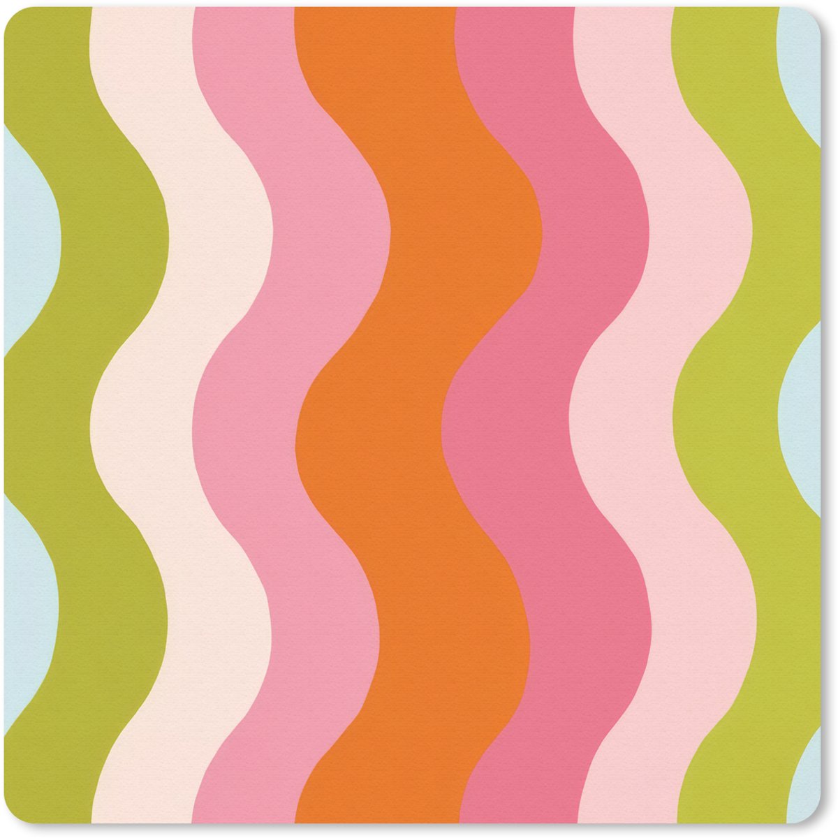 Muismat 30x30 cm - Mousepad Banen - Golven - Kleurrijk - Verticaal - Muismatten