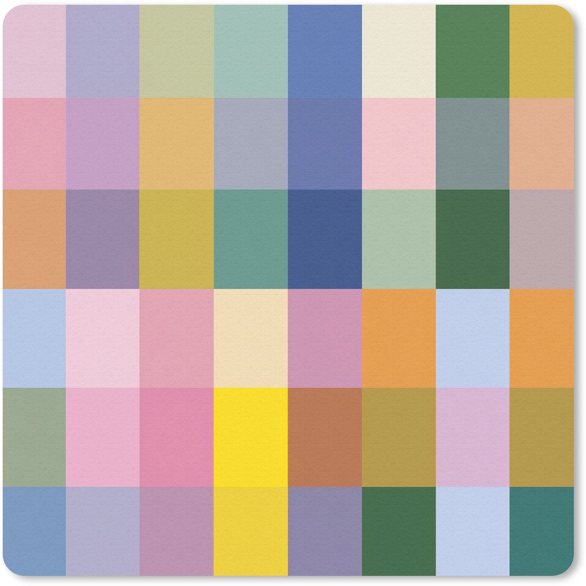 Muismat 30x30 cm - Mousepad Blokken - Vierkant - Patroon - Gekleurd - Muismatten