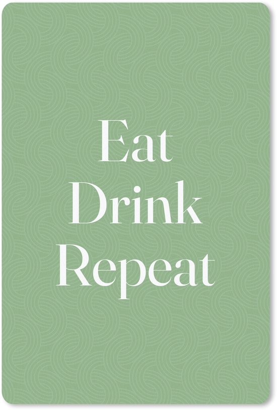 Muismat 18x27 cm - Mousepad Eten - Drinken - Tekst - Mintgroen - Muismatten