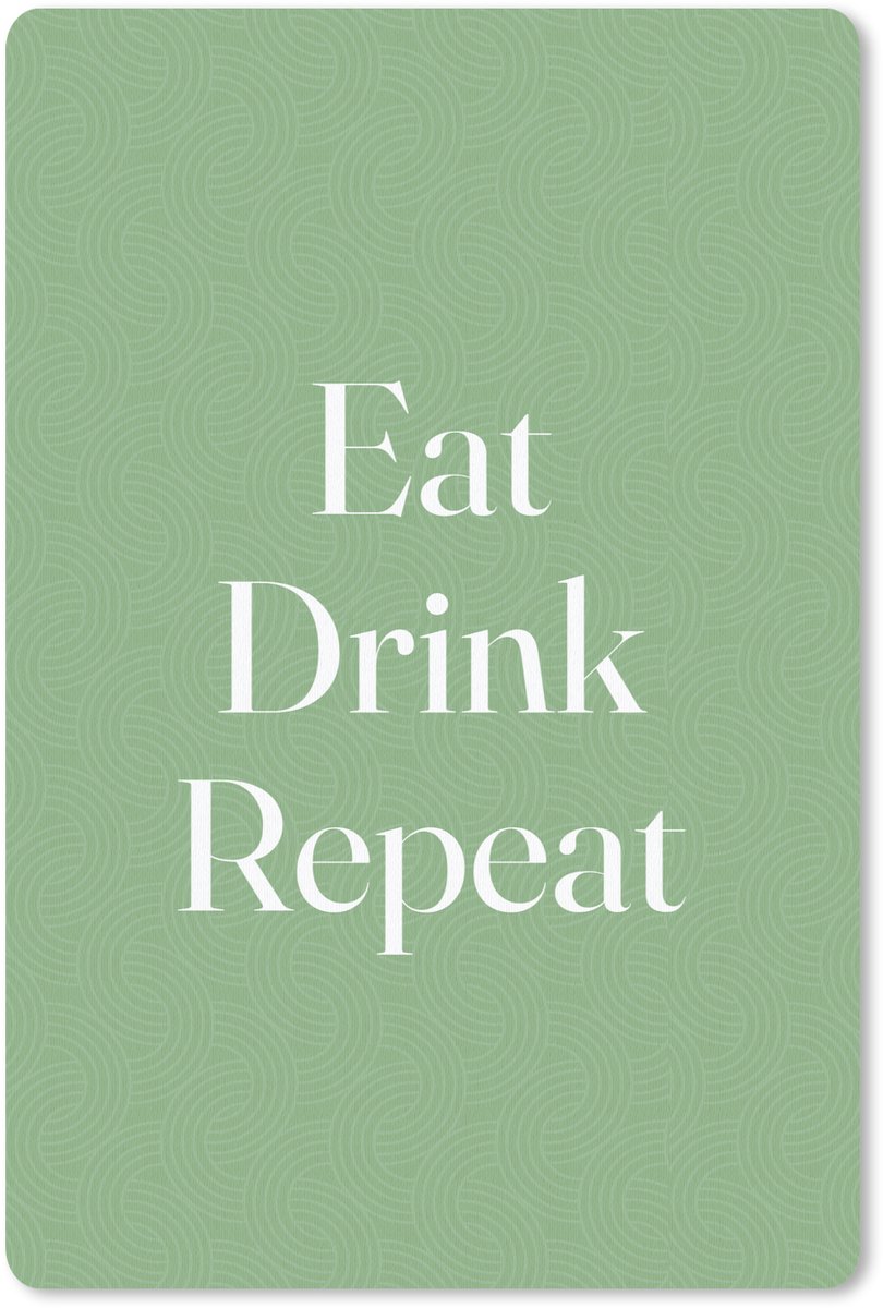 Muismat 18x27 cm - Mousepad Eten - Drinken - Tekst - Mintgroen - Muismatten