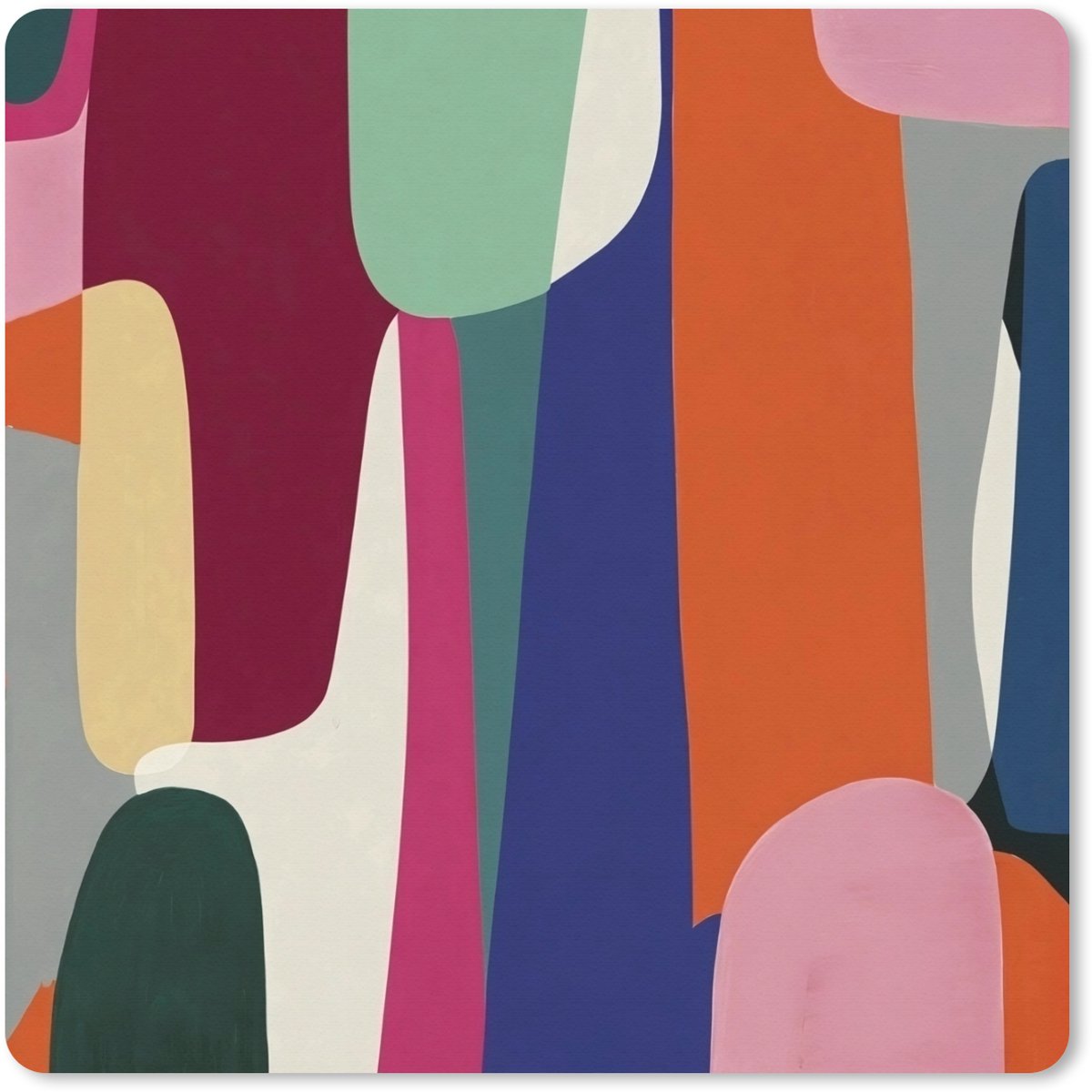 Muismat XXL 60x60 cm - Bureau onderlegger - Bureau mat Vormen - Ritmisch - Kleuren - Abstract - Bureaumat - Gaming mousepad xl - Bureaulegger groot - Computer deskmat