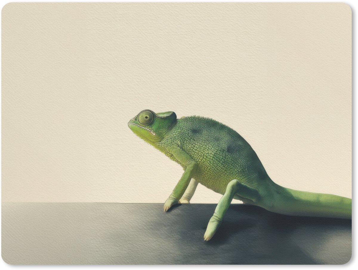 Muismat 23x19 cm - Mousepad Kameleon - Groen - Minimalistisch - Muismatten