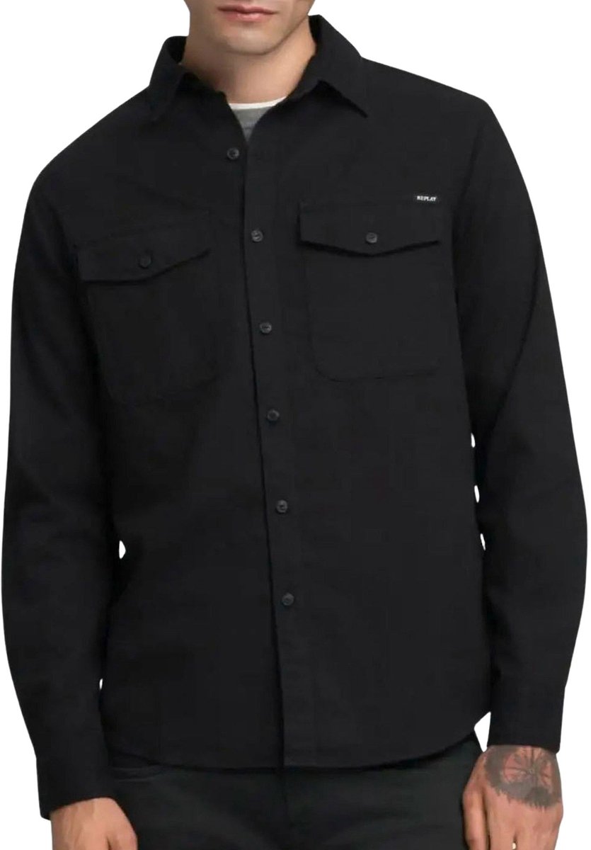 Replay Cotton Denim Overhemd Heren - Maat XL