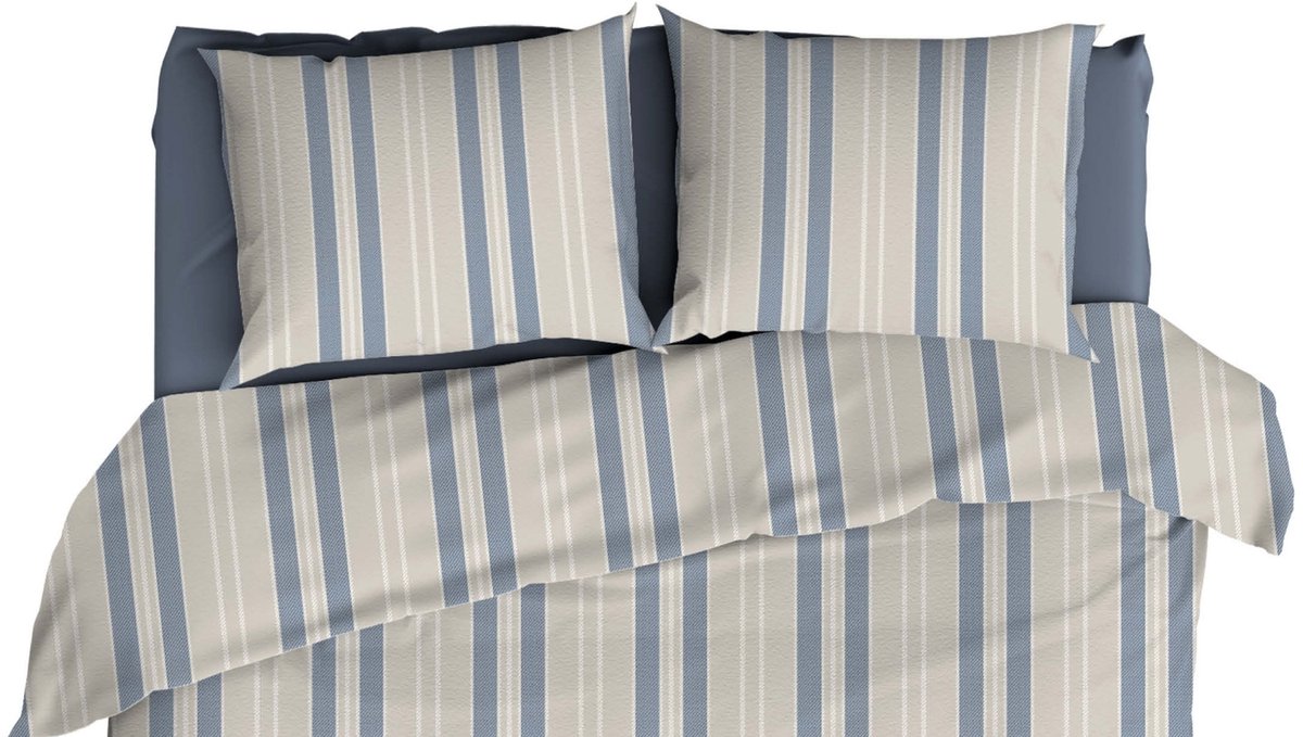 Romanette Nendaz Dekbedovertrek - Extra breed - 260x200/220 cm - Beige/Blauw