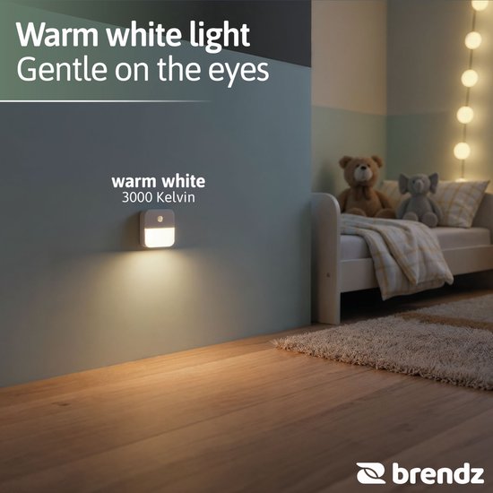 Brendz LED Trapverlichting, Nachtlampje Bewegingssensor, USB-C Oplaadbaar, Magnetisch, Warm Wit 3000K, Kastverlichting Draadloos, Inuk, 4-pack van Brendz — afbeelding 5