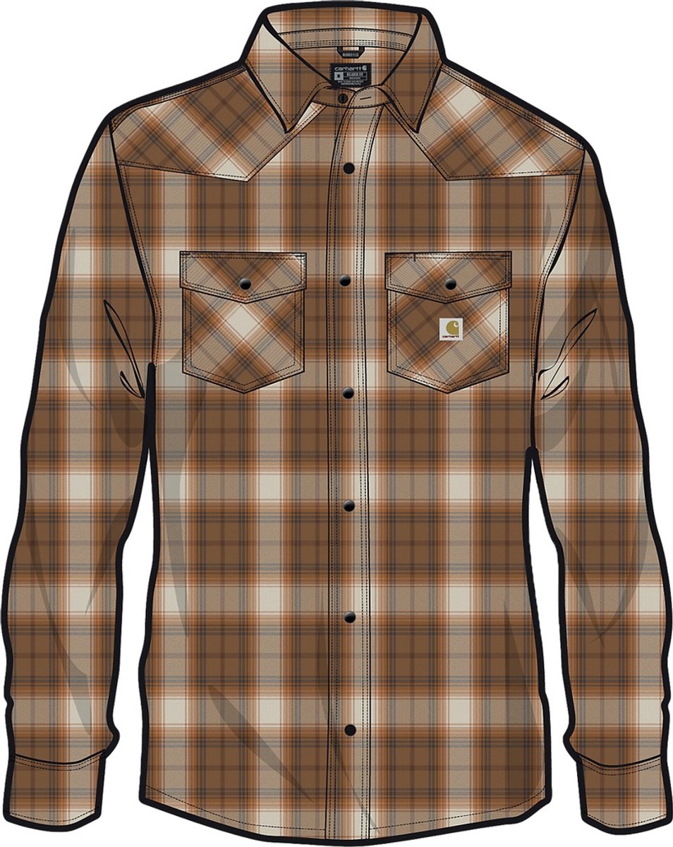 Carhartt Snap-Front geruit overhemd 107016 Bruin