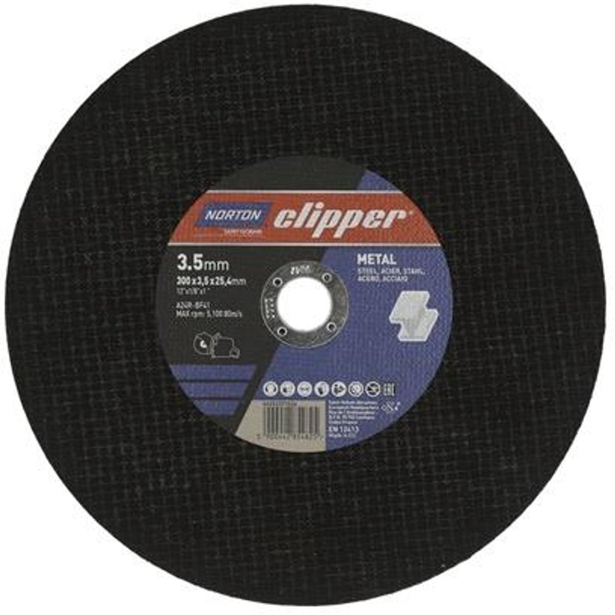 Trennschijf D300x3,5mm Type 41 Metaal Boor.25,4mm NORTON CLIPPER