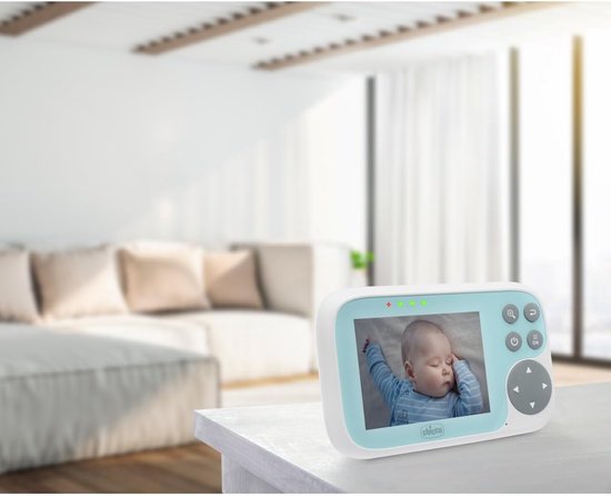 Chicco - Deluxe Video Babyfoon - 4,3 inch LCD-kleurenscherm - 220m Bereik - Nachtvisie - Thermometer - Herlaadbare Batterijen