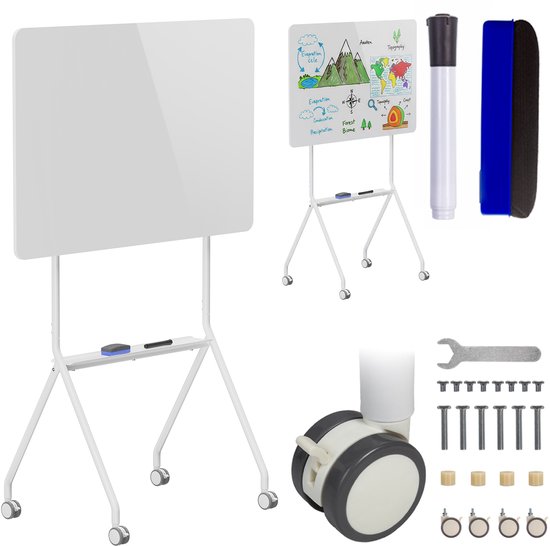 Ergo Office ER-306 - Whiteboard - verrijdbaar droog uitwisbaar - enkelzijdig - 119x79 cm