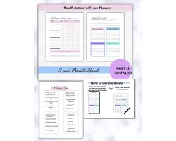 Manifestation Diary checklist Self care planner, to-do List, Mental Health well being, Daily Printable Check list