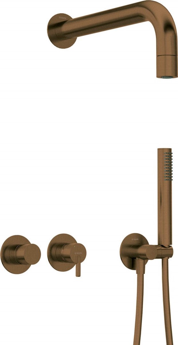 Concealed shower set with head - horizontal mixer