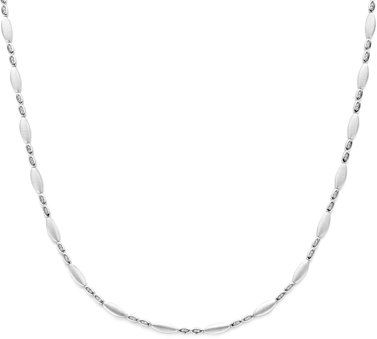 Collier zirkonia poli/mat 4,7 mm 45 cm