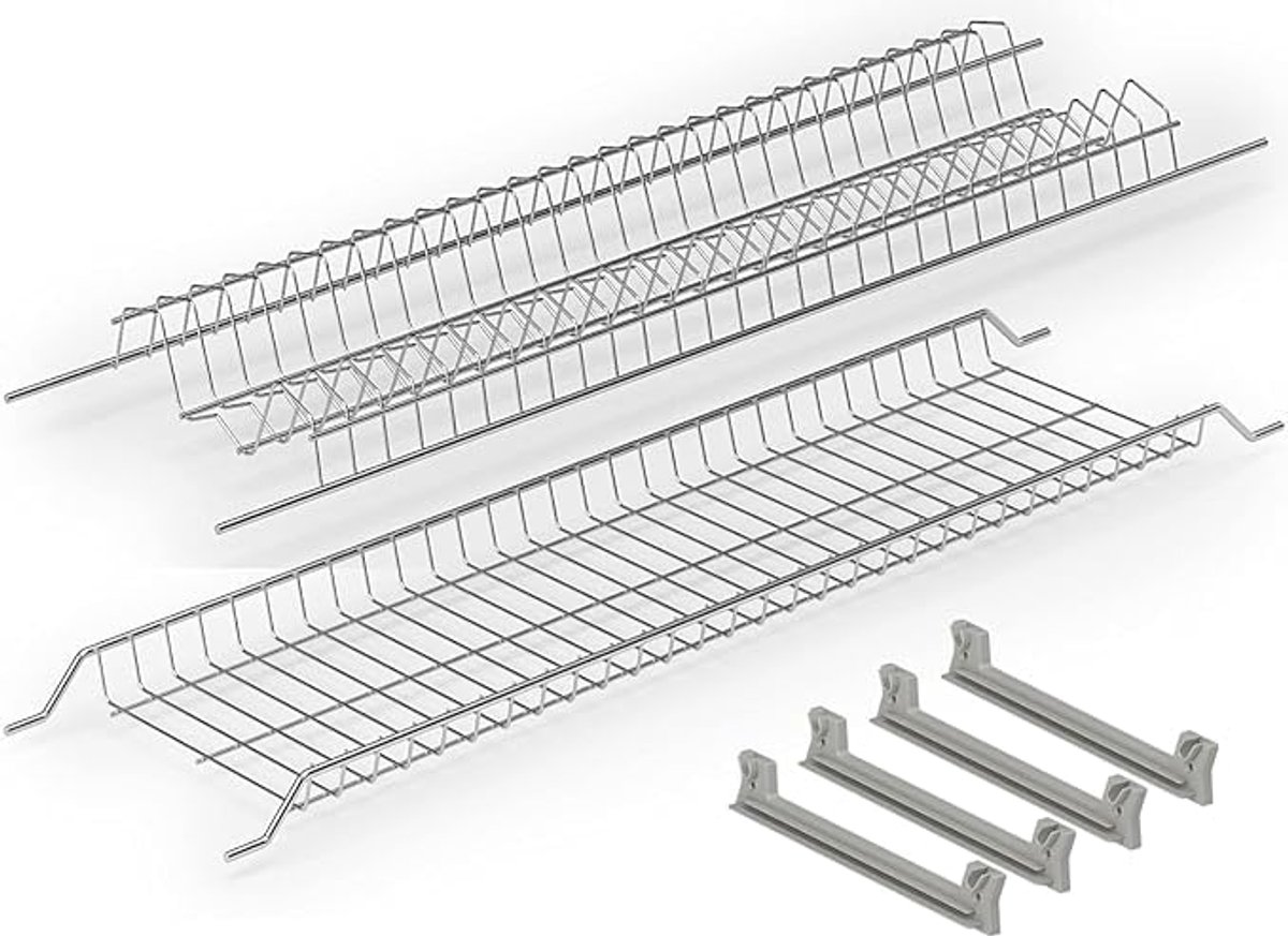 Afdruiprek 76 cm - Verchroomd Staal voor Hangkasten - Rond Design
