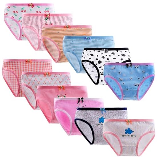 Culottes en coton pour tout-petits et filles - Sous-vêtements doux et confortables (lot de 12)