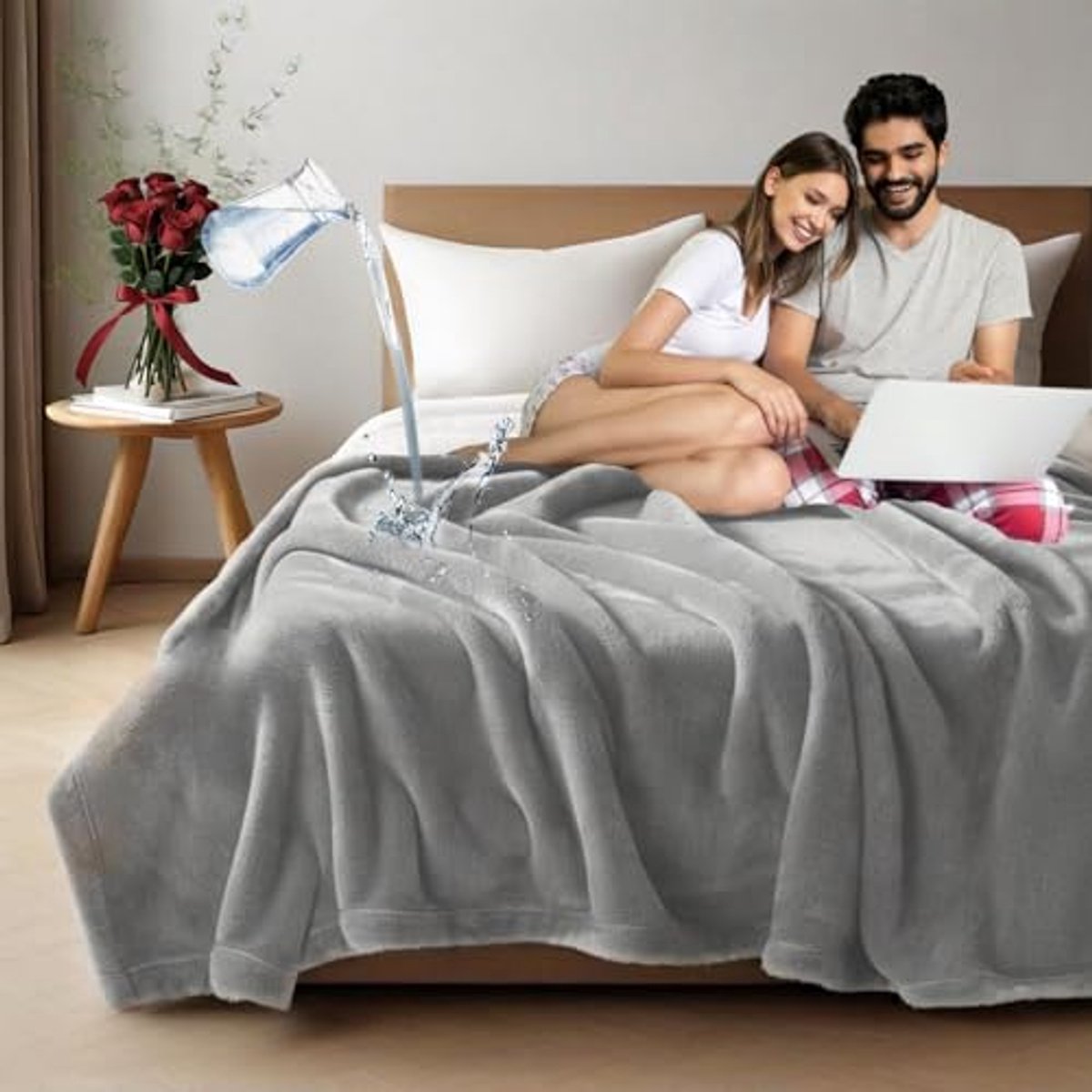 Waterdichte deken voor bed 228x200 cm - Kingsize grijs - Beschermend en comfortabel