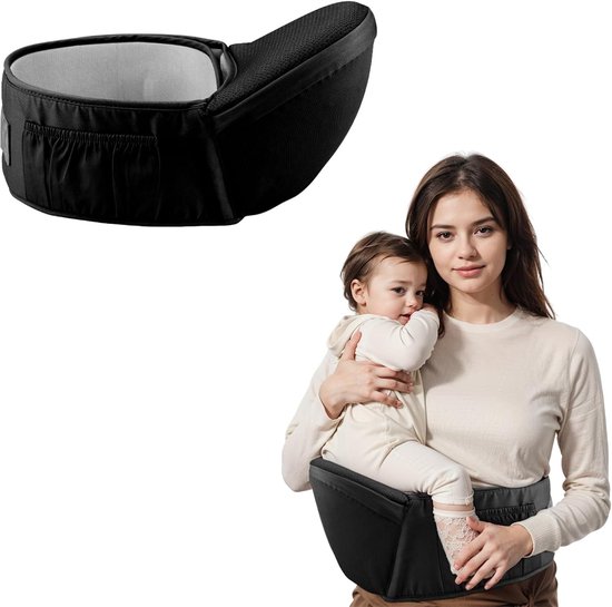 Hip Seat Baby Carrier met Pockets - Ergonomische Draagstoel voor Pasgeborenen - Verstelbare Kruk voor Baby's en Peuters van 0 tot 36 Maanden