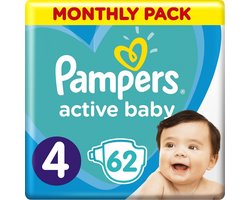 Pampers Active Baby Luiers Maat 4 (9-14 kg) - 62 stuks