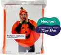 Oranje pompoen kostuum met gezicht, voor volwassenen, maat medium (72cm-85cm). Gemaakt van vilt.