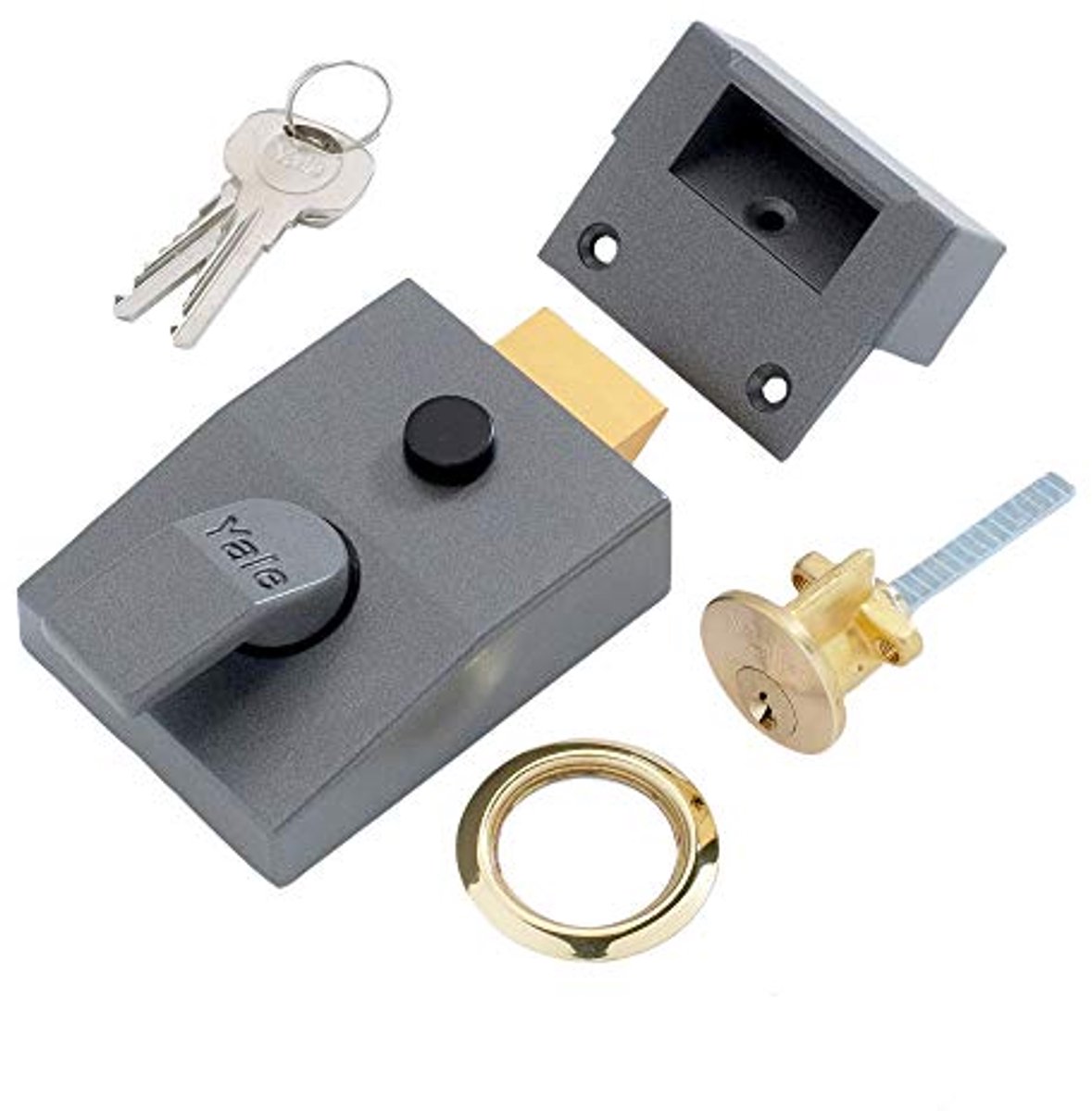 Deadlocking Nightlatch Automatic Deadlock Dark Metallic Finish/Brass Cylinder - High Security Outdoor Lock - Front Door Latch — cadeau in Cadeau-ideeën - foto 7