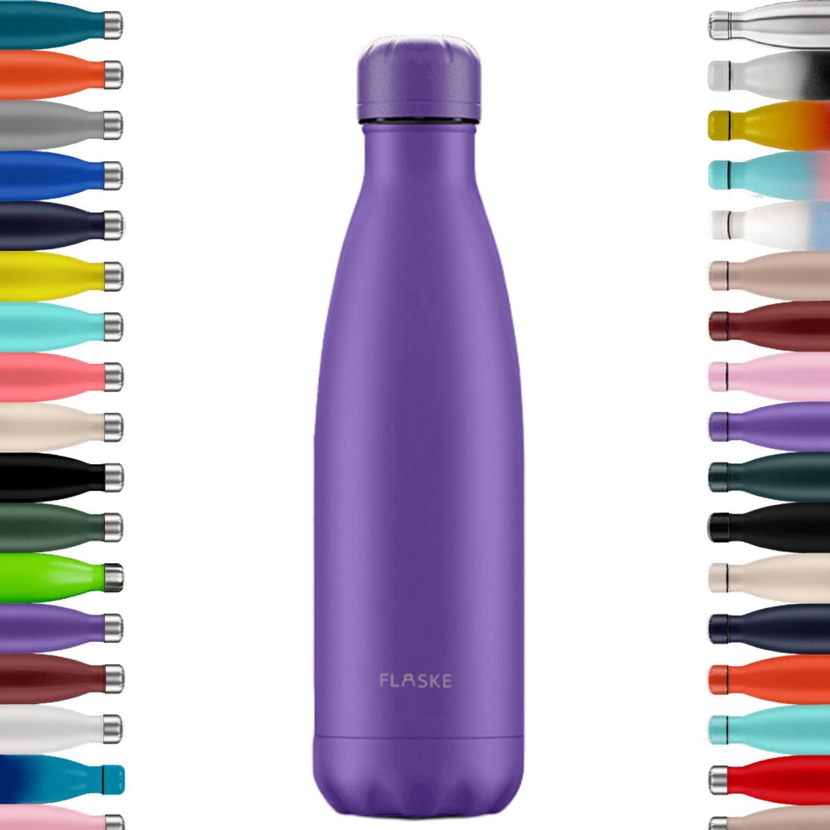 FLASKE Original Match 500ML - Lavender - RVS Drinkfles van 500ML - Geschikt als waterfles, thermosfles en thermoskan