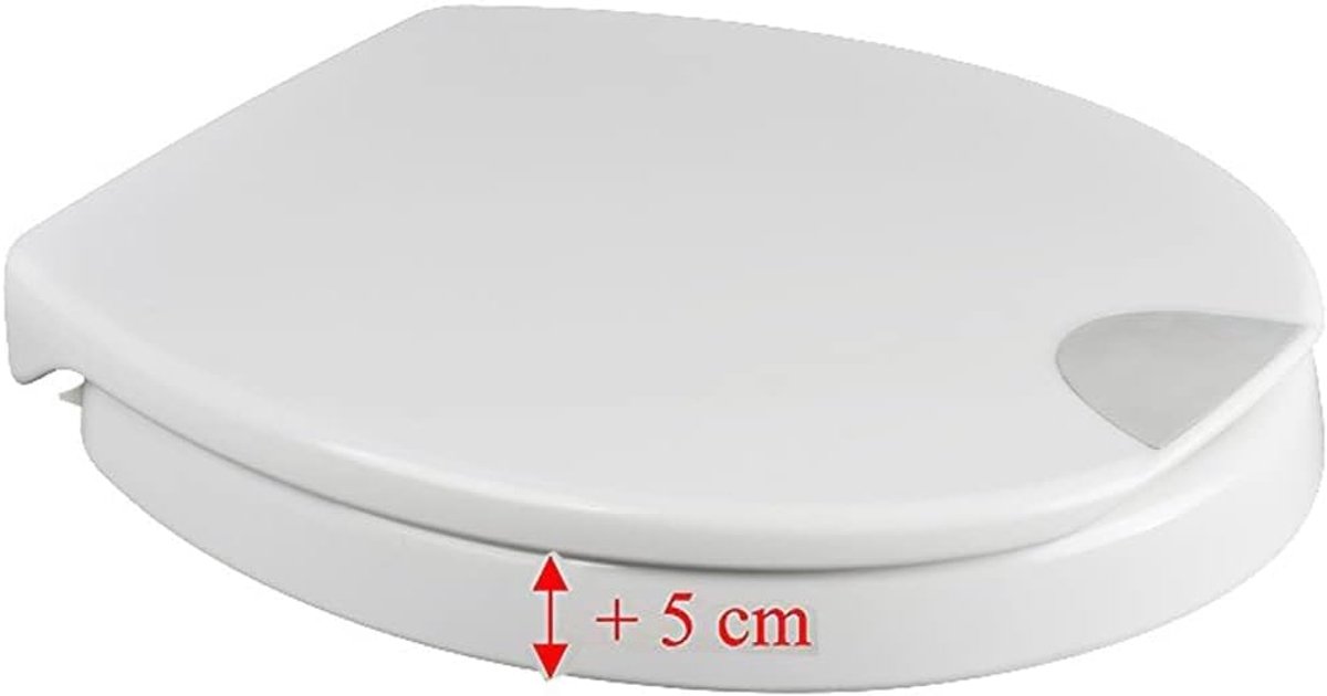 Duroplast WC-brilverhoging 5 cm met softclosemechanisme - Tot 200 kg Belastbaar, Comfortabel en Geschikt voor Rolstoelgebruikers