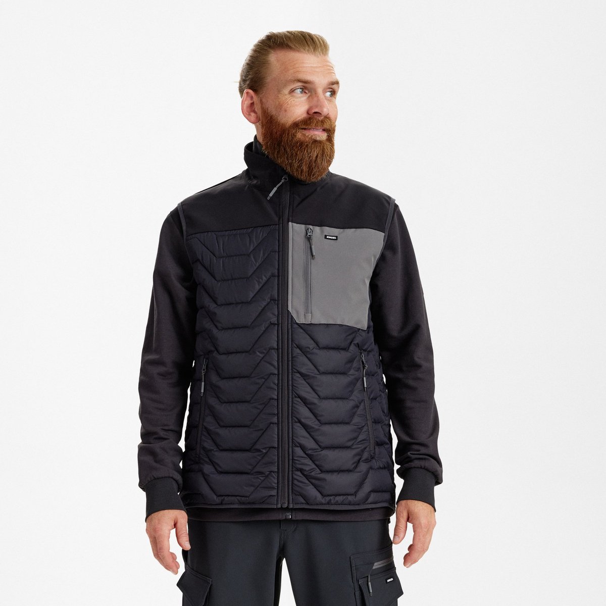 Engel Entire gevatteerd bodywarmer 5328-142 - Anthracite Grey / Black - S