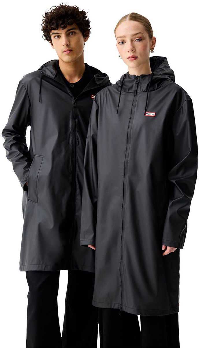 Hunter Unisex Downpour Andrea PU Raincoat Hunter Back Zwart