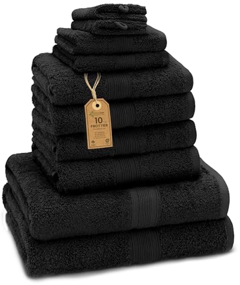 10-delige handdoekenset van 100% katoen - Complete set voor badkamer en wellness