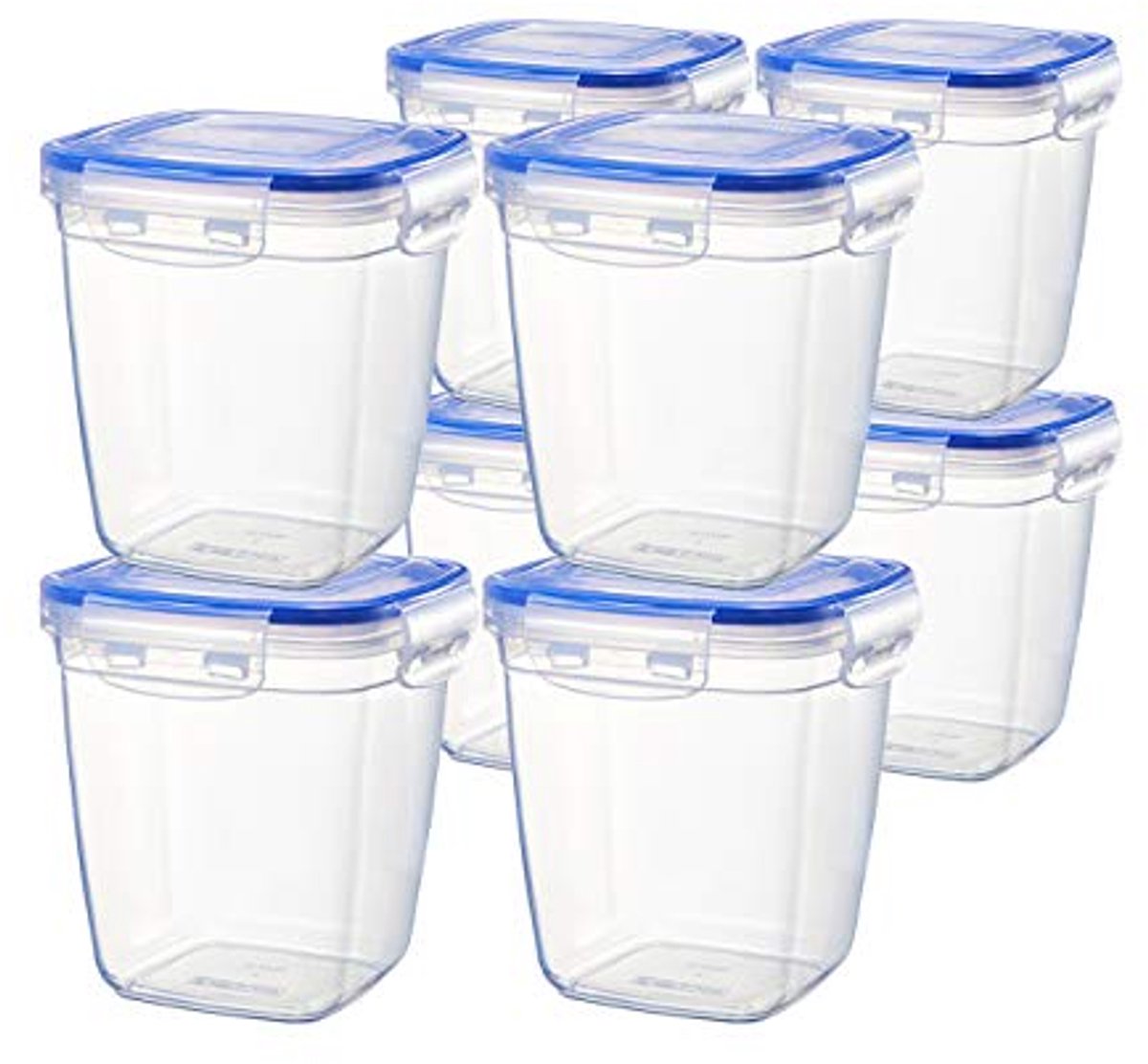 Set van 8 Stapelbare Kunststof Voedselopbergdozen met Deksel