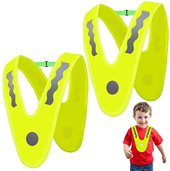 Reflecterende veiligheidsvesten voor kinderen, set van 2, reflecterende