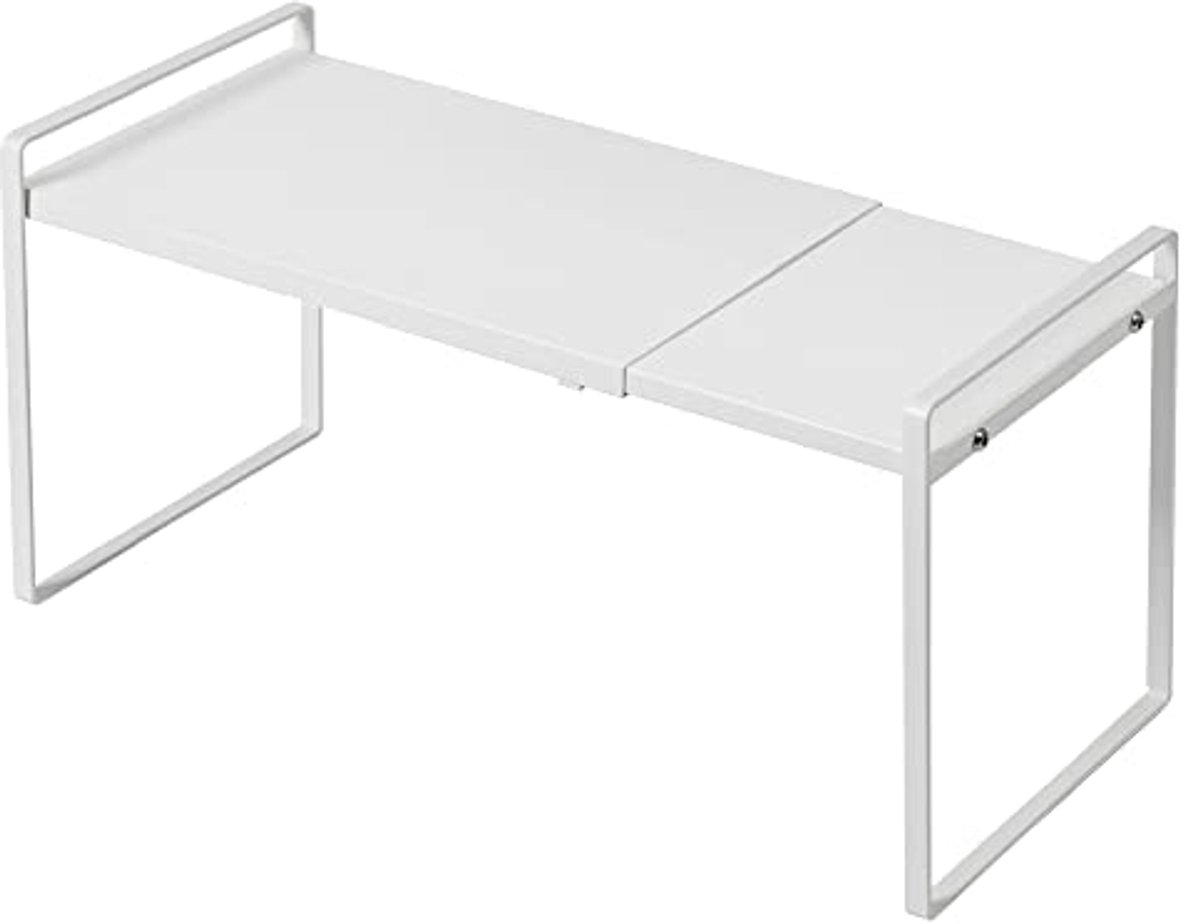 Uitbreidbare kastplank organizer voor keuken en badkamer - ruimtebesparend en stapelbaar