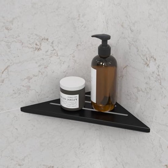 Étagère d'angle pour salle de bain et Cuisine - Étagère de douche Zwart sans Embouts, en acier inoxydable