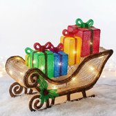 Lomera Kerstfiguur Acryl - Arreslee met LED - Kerstverlichting Buiten - Ip44 Adapter - Geschikt voor Binnen en Buiten - 40 LED - Timerfunctie - 6 Uur aan - 18 Uur Uit - Energiezuinig - Spatwaterdicht - Warm Wit Licht - LED Verlichting